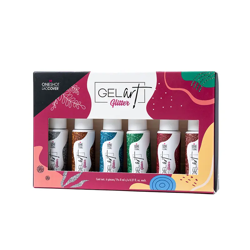 COLECCIÓN GEL ART ONE SHOT GLITTER - 6 PZAS